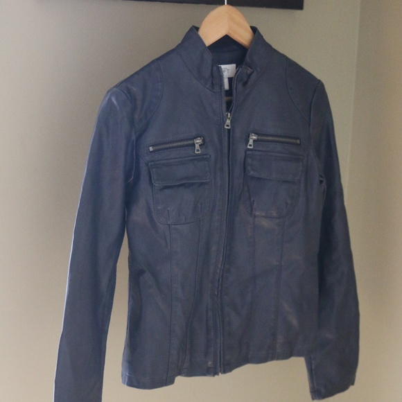 LOFT Jackets & Blazers - Ann Taylor Loft Moto Jacket Collarless Zippers